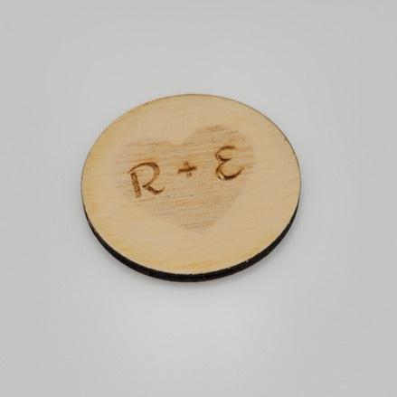 Round initial Tag with Heart Decal