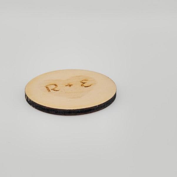 Round initial Tag with Heart Decal