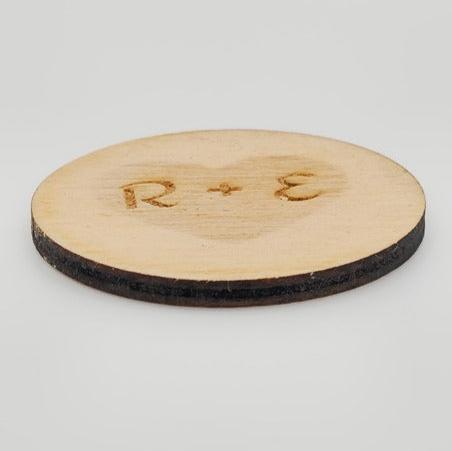 Round initial Tag with Heart Decal