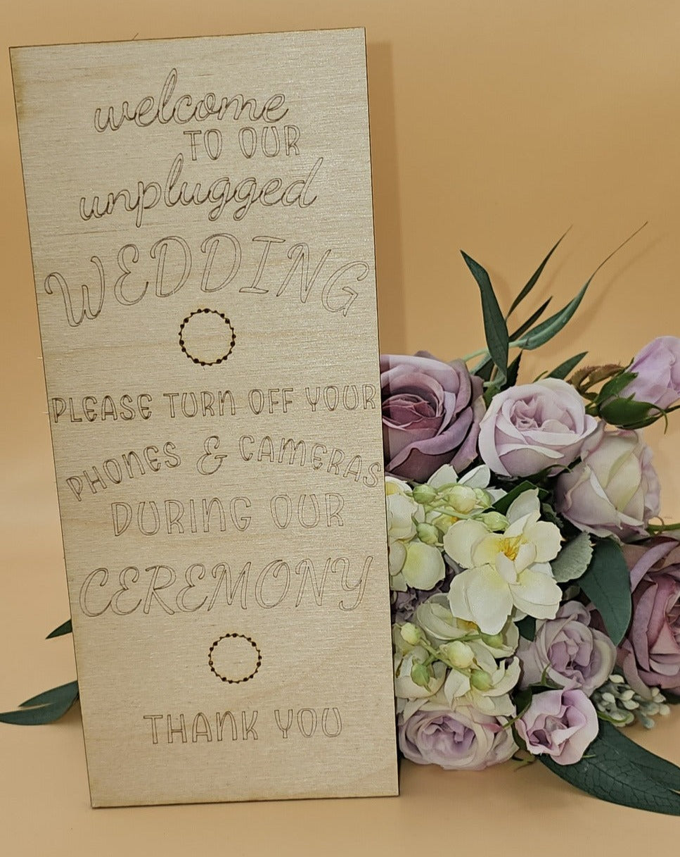 Wedding Unplugged Sign