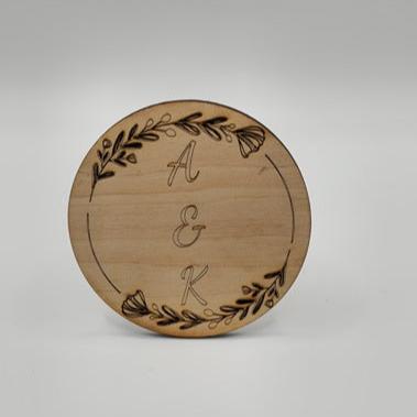 Flower Initial Round Sign