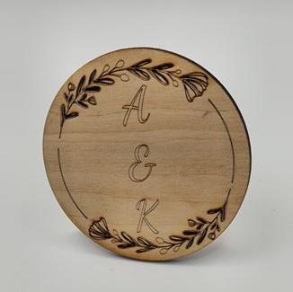 Flower Initial Round Sign