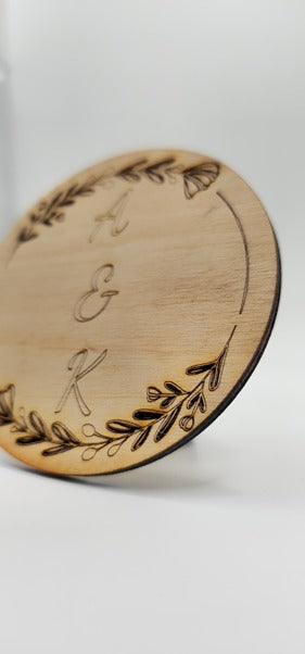 Flower Initial Round Sign