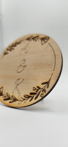Flower Initial Round Sign