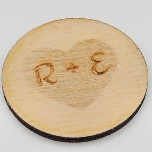 Round initial Tag with Heart Decal