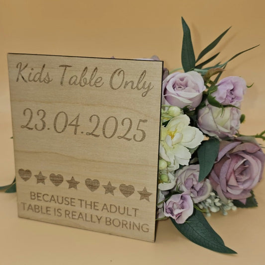 Kids Table Sign
