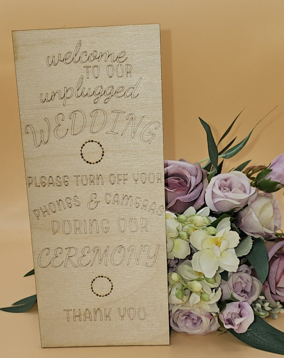 Wedding Unplugged Sign