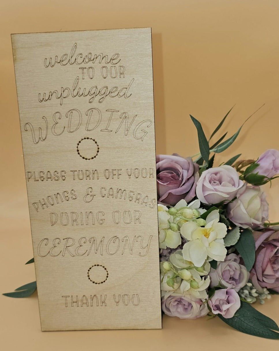 Wedding Unplugged Sign