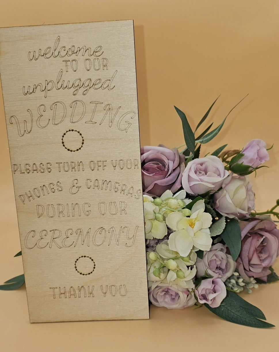 Wedding Unplugged Sign