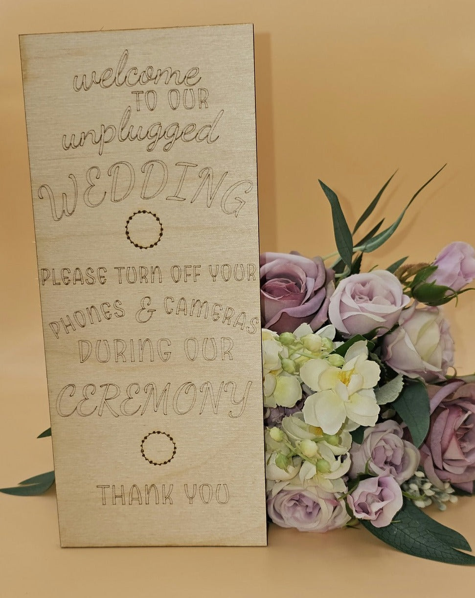 Wedding Unplugged Sign