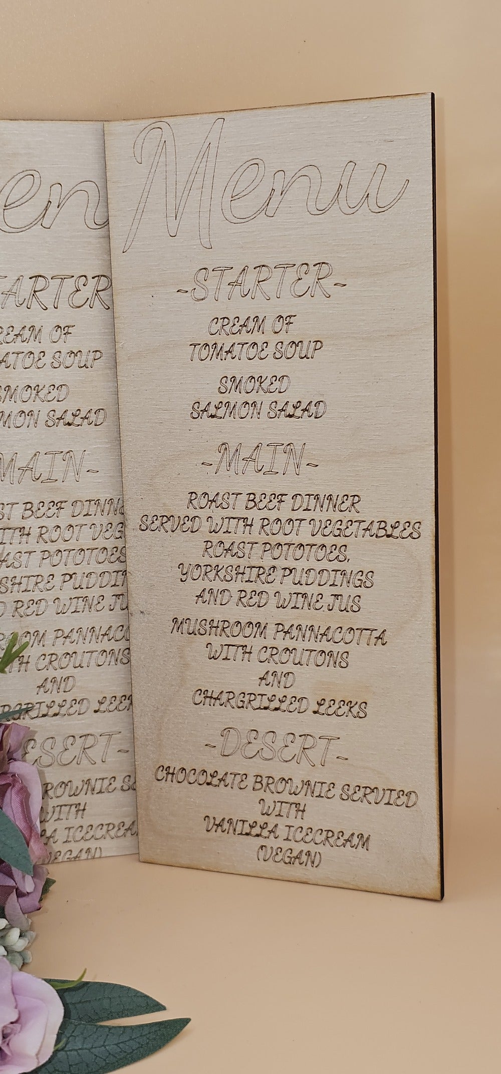 Table Menu Custom Order