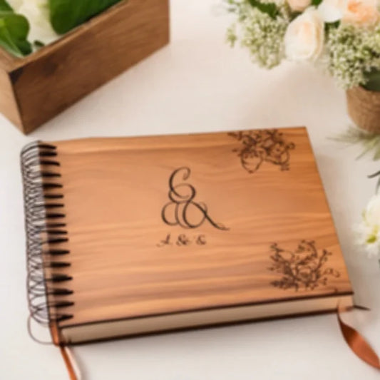 Personalized Wooden Wedding Guest Book